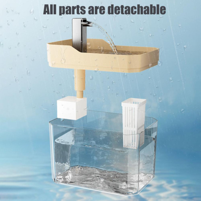 1.5L Transparent Pet Water Fountain Automatic Cat Drinking Dispenser with 3 Filter Sponge Electric Pet Drink Bowl for Indoor Cats Dogs