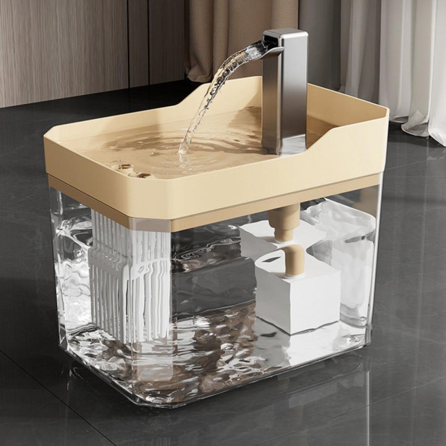 1.5L Transparent Pet Water Fountain Automatic Cat Drinking Dispenser with 3 Filter Sponge Electric Pet Drink Bowl for Indoor Cats Dogs