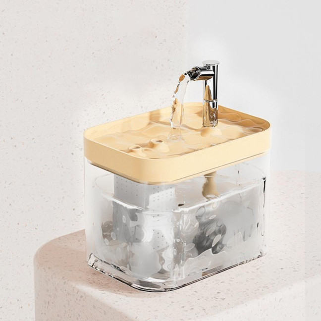1.5L Transparent Pet Water Fountain Automatic Cat Drinking Dispenser with 3 Filter Sponge Electric Pet Drink Bowl for Indoor Cats Dogs