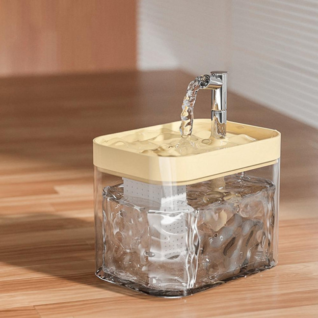 1.5L Transparent Pet Water Fountain Automatic Cat Drinking Dispenser with 3 Filter Sponge Electric Pet Drink Bowl for Indoor Cats Dogs