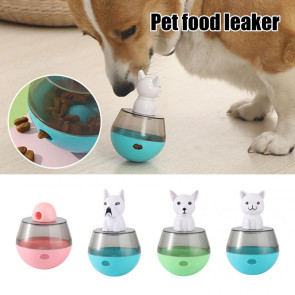 Interactive Dog Treat Dispensing Puzzle Toy Rolling Ball Tumble Food Leaking Pet Slow Feeder with Cartoon Figurine for Cats And Dogs