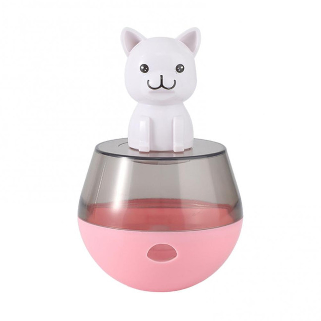 Interactive Dog Treat Dispensing Puzzle Toy Rolling Ball Tumble Food Leaking Pet Slow Feeder with Cartoon Figurine for Cats And Dogs