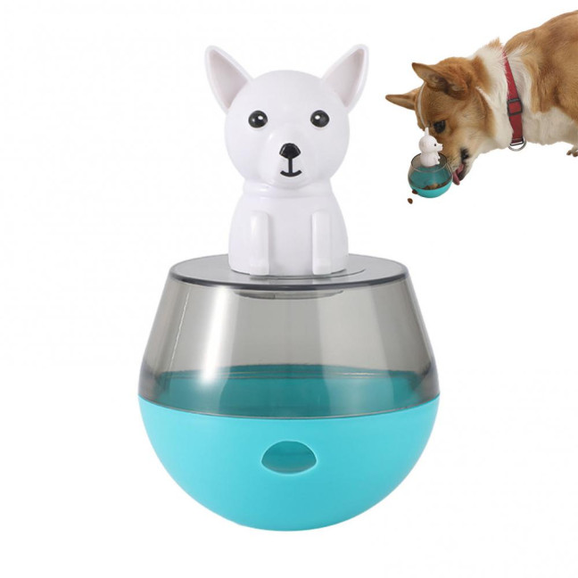 Interactive Dog Treat Dispensing Puzzle Toy Rolling Ball Tumble Food Leaking Pet Slow Feeder with Cartoon Figurine for Cats And Dogs