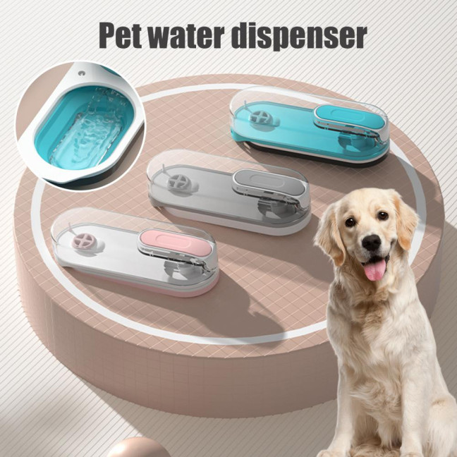 Travel Dog Water Bottle Portable Pet Water Dispenser with Lanyard for Outdoor Walking Foldable Dog Water Bowl for Small Medium Large Dogs 