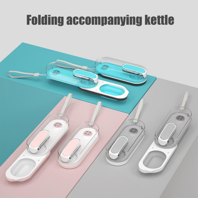 Travel Dog Water Bottle Portable Pet Water Dispenser with Lanyard for Outdoor Walking Foldable Dog Water Bowl for Small Medium Large Dogs 