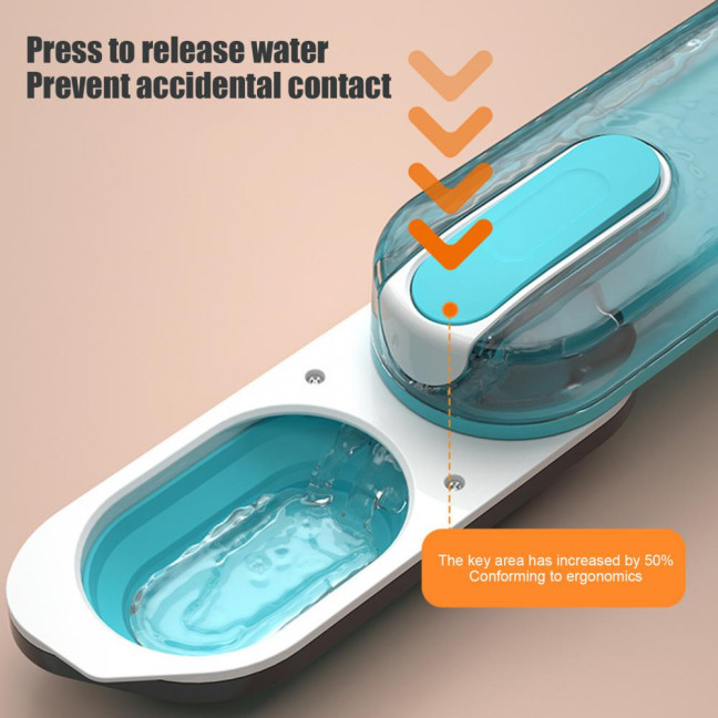 Travel Dog Water Bottle Portable Pet Water Dispenser with Lanyard for Outdoor Walking Foldable Dog Water Bowl for Small Medium Large Dogs 