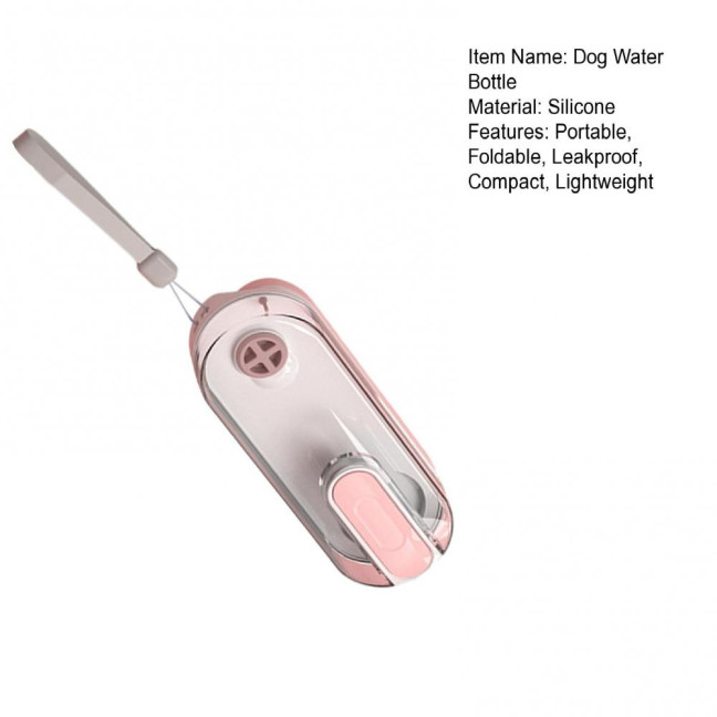 Travel Dog Water Bottle Portable Pet Water Dispenser with Lanyard for Outdoor Walking Foldable Dog Water Bowl for Small Medium Large Dogs 