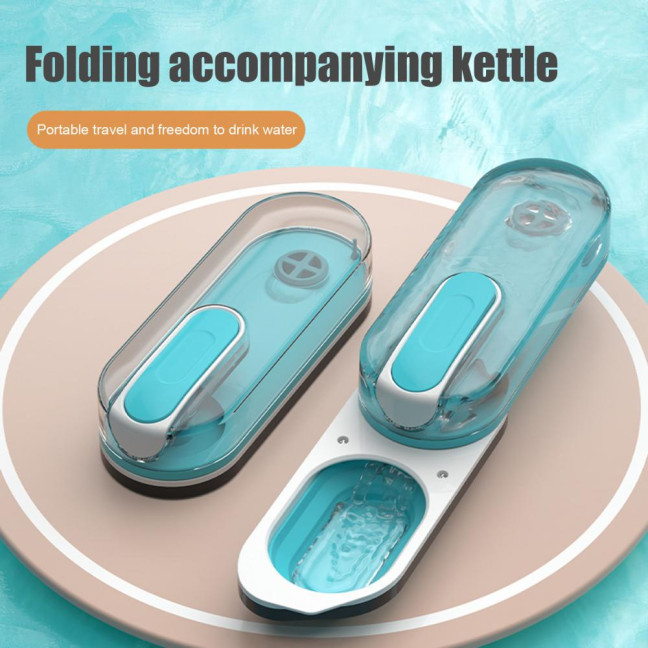 Travel Dog Water Bottle Portable Pet Water Dispenser with Lanyard for Outdoor Walking Foldable Dog Water Bowl for Small Medium Large Dogs 