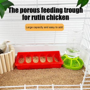 Plastic Flip Top Chicken Feeder Small Poultry Feeding Tray with Holes Duckling Quail Drinker No Waste Feeder Trough for Birds Pigeon Chicken