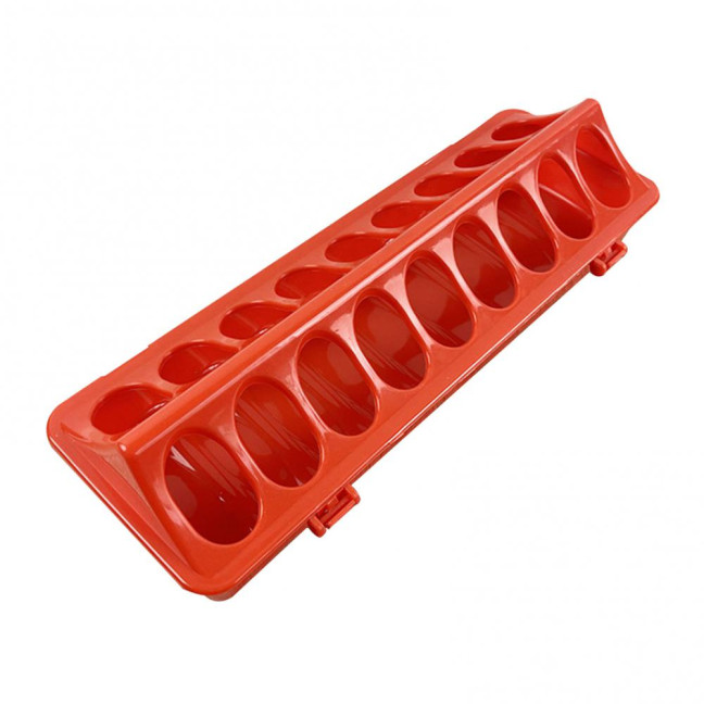 Plastic Flip Top Chicken Feeder Small Poultry Feeding Tray with Holes Duckling Quail Drinker No Waste Feeder Trough for Birds Pigeon Chicken