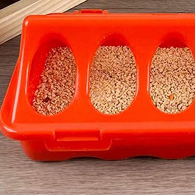 Plastic Flip Top Chicken Feeder Small Poultry Feeding Tray with Holes Duckling Quail Drinker No Waste Feeder Trough for Birds Pigeon Chicken