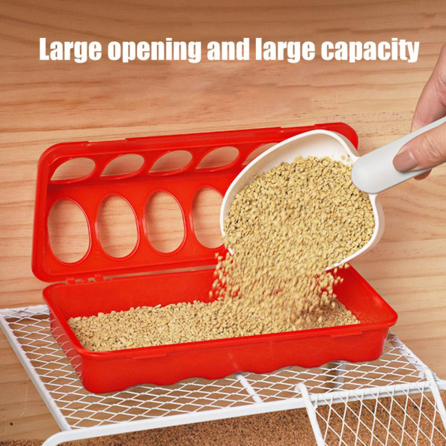 Plastic Flip Top Chicken Feeder Small Poultry Feeding Tray with Holes Duckling Quail Drinker No Waste Feeder Trough for Birds Pigeon Chicken