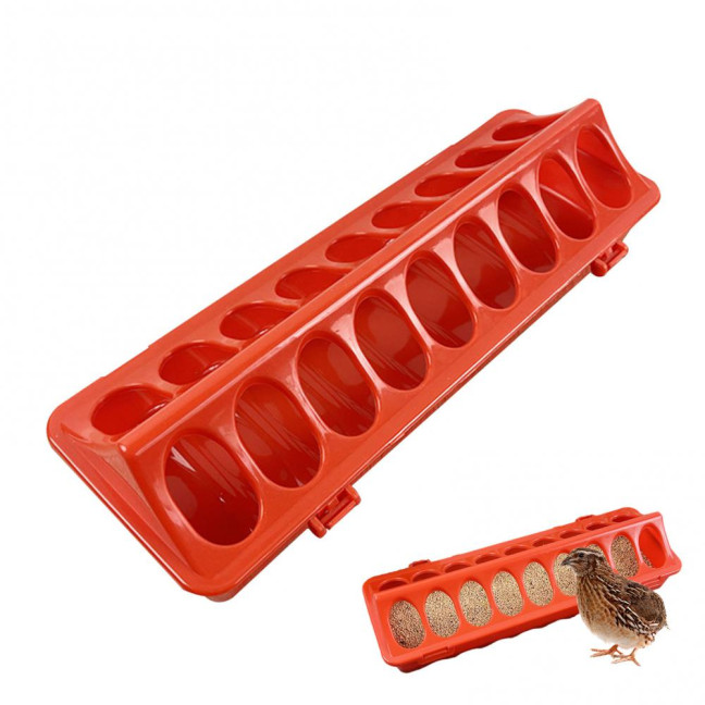 Plastic Flip Top Chicken Feeder Small Poultry Feeding Tray with Holes Duckling Quail Drinker No Waste Feeder Trough for Birds Pigeon Chicken