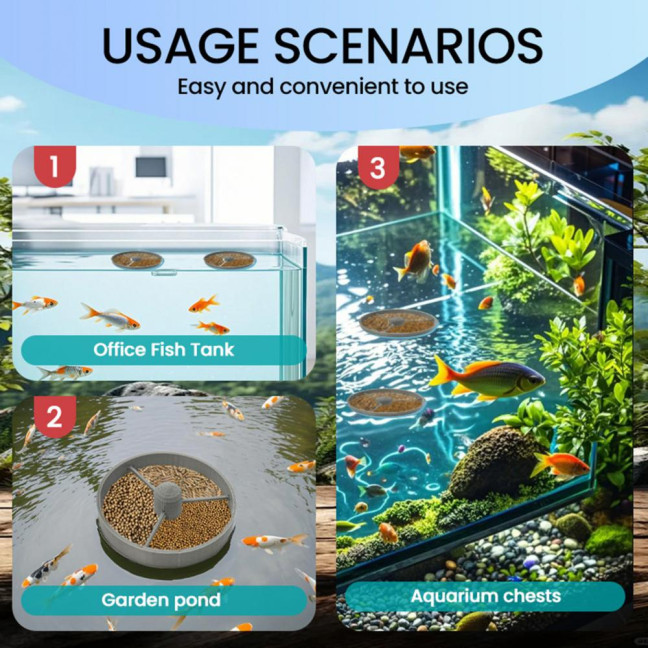 Floating Fish Feeding Ring Aquarium Food Feeder Circle for Betta Goldfish Guppy Round Fish Tank Feeding Station with 3 Components for Pond Aquarium 