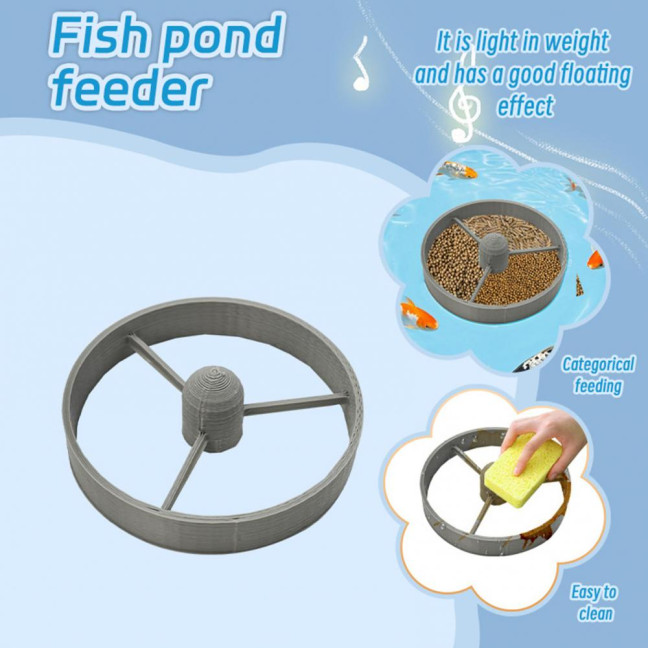 Floating Fish Feeding Ring Aquarium Food Feeder Circle for Betta Goldfish Guppy Round Fish Tank Feeding Station with 3 Components for Pond Aquarium 