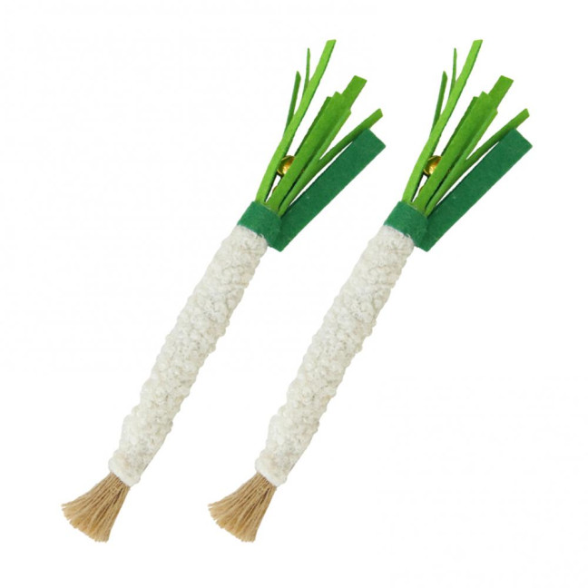 Scallion-Shaped Cat Chew Toy Soft Felt Scallion Cat Teething Toy Interactive Pet Training Supplies for Indoor Kittens And Cats