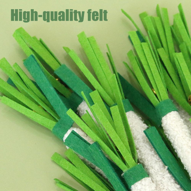 Scallion-Shaped Cat Chew Toy Soft Felt Scallion Cat Teething Toy Interactive Pet Training Supplies for Indoor Kittens And Cats