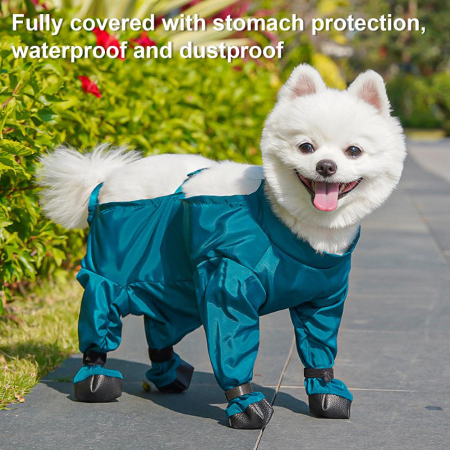 Waterproof Dog Rain Boots Pet Suspender Boots Belly Paw Protector for Small Medium Puppy Rain Snow Pants Dog Leggings for Outdoor Walking