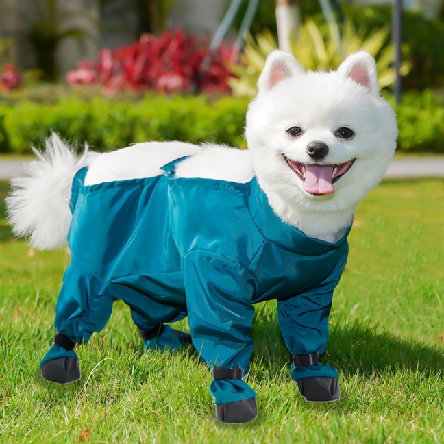 Waterproof Dog Rain Boots Pet Suspender Boots Belly Paw Protector for Small Medium Puppy Rain Snow Pants Dog Leggings for Outdoor Walking