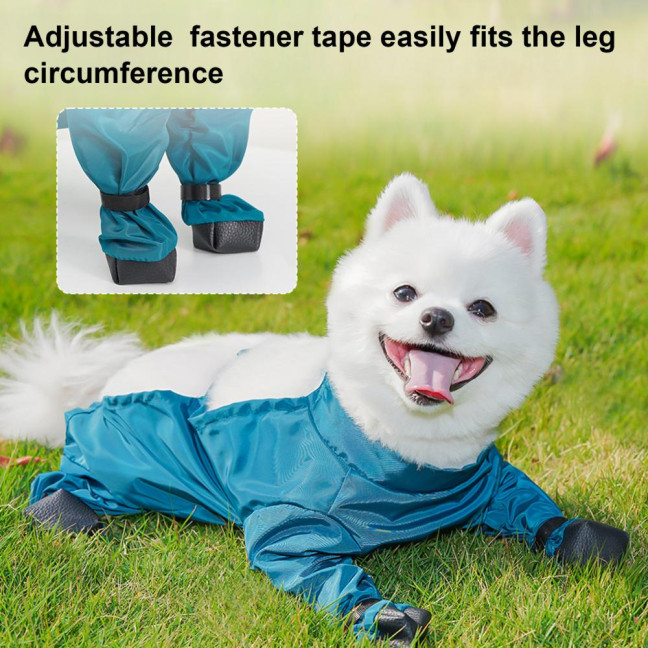 Waterproof Dog Rain Boots Pet Suspender Boots Belly Paw Protector for Small Medium Puppy Rain Snow Pants Dog Leggings for Outdoor Walking