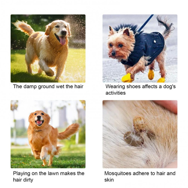 Waterproof Dog Rain Boots Pet Suspender Boots Belly Paw Protector for Small Medium Puppy Rain Snow Pants Dog Leggings for Outdoor Walking