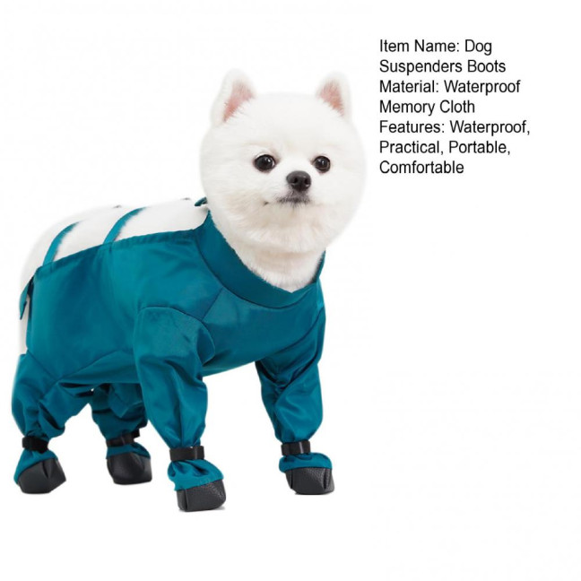 Waterproof Dog Rain Boots Pet Suspender Boots Belly Paw Protector for Small Medium Puppy Rain Snow Pants Dog Leggings for Outdoor Walking