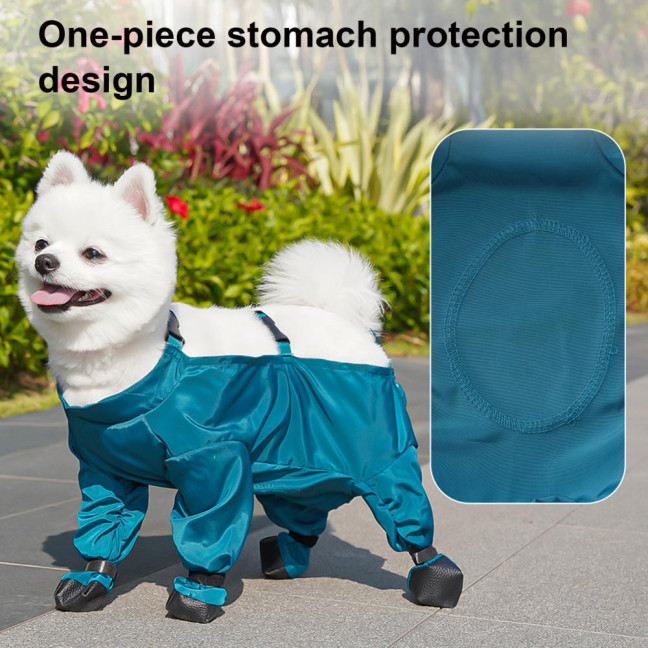 Waterproof Dog Rain Boots Pet Suspender Boots Belly Paw Protector for Small Medium Puppy Rain Snow Pants Dog Leggings for Outdoor Walking