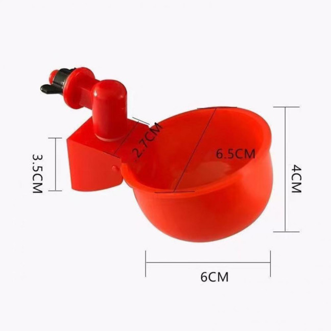 16 Pcs Automatic Chicken Water Cup Plastic Chicken Watering System Poultry Water Feeder Cup for Chicken Duck Goose Turkey