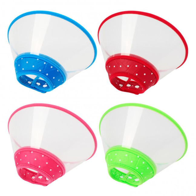 Cat Cone Collar Adjustable Recovery Pet Cone E-Collar Wound Healing Anti-licking Protective Collar Neck Cover for Cats Kittens Rabbits