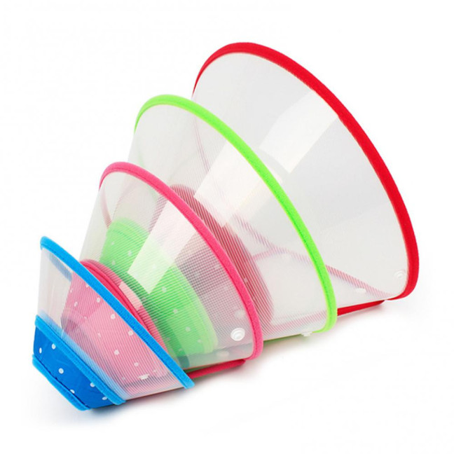 Cat Cone Collar Adjustable Recovery Pet Cone E-Collar Wound Healing Anti-licking Protective Collar Neck Cover for Cats Kittens Rabbits