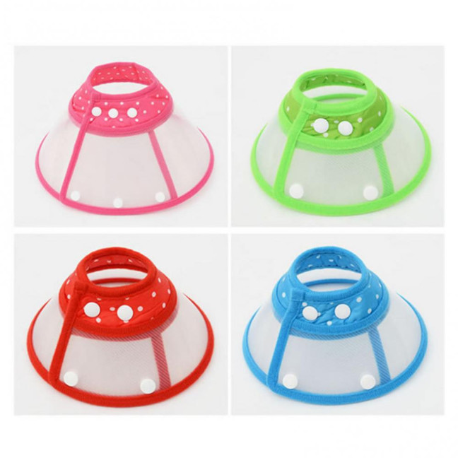 Cat Cone Collar Adjustable Recovery Pet Cone E-Collar Wound Healing Anti-licking Protective Collar Neck Cover for Cats Kittens Rabbits