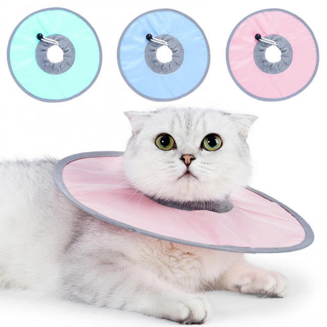 Soft Cat Cone Collar Adjustable Recovery Cone for Small Large Cats After Surgery to Stop Licking And Scratch Waterproof Protective E Collar for Wound Care