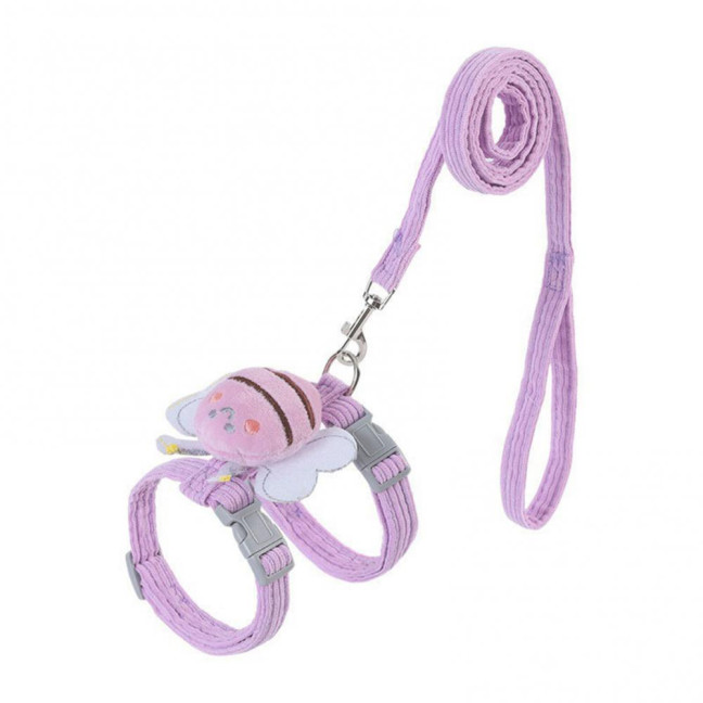 Cat Harness Leash Set Adjustable Cartoon Bee Pet Harness for Small Medium Dogs Cats Escape-Proof Pet Collar Leash for Outdoor Walking