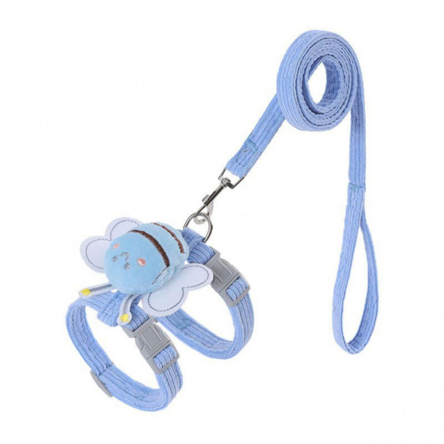 Cat Harness Leash Set Adjustable Cartoon Bee Pet Harness for Small Medium Dogs Cats Escape-Proof Pet Collar Leash for Outdoor Walking