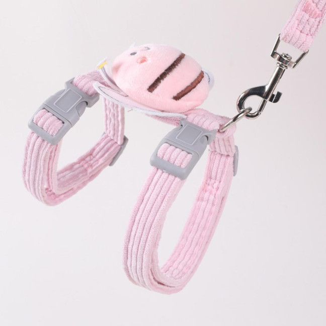 Cat Harness Leash Set Adjustable Cartoon Bee Pet Harness for Small Medium Dogs Cats Escape-Proof Pet Collar Leash for Outdoor Walking