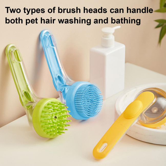 Pet Bath Brush Dog Soap And Shampoo Dispenser Pet Grooming Massage Scrubber for Long Short-Haired Dogs Cats