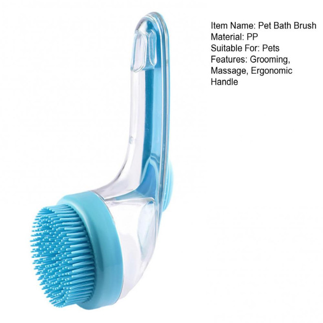 Pet Bath Brush Dog Soap And Shampoo Dispenser Pet Grooming Massage Scrubber for Long Short-Haired Dogs Cats