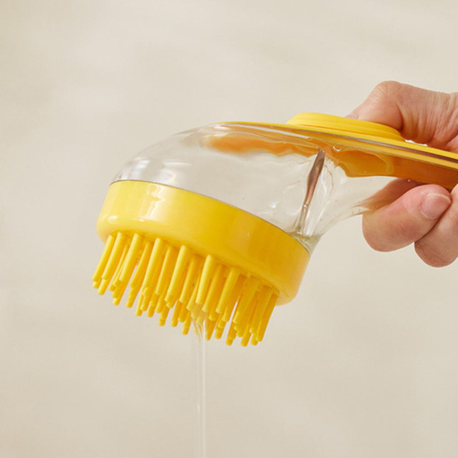 Pet Bath Brush Dog Soap And Shampoo Dispenser Pet Grooming Massage Scrubber for Long Short-Haired Dogs Cats