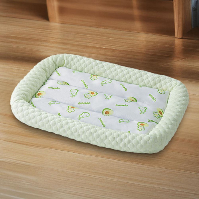 Pet Cooling Mat Cartoon Fruits Print Machine Washable Dogs Cats Sleeping Pad Non-slip Summer Ice Silk Cooling Cushion Bed 