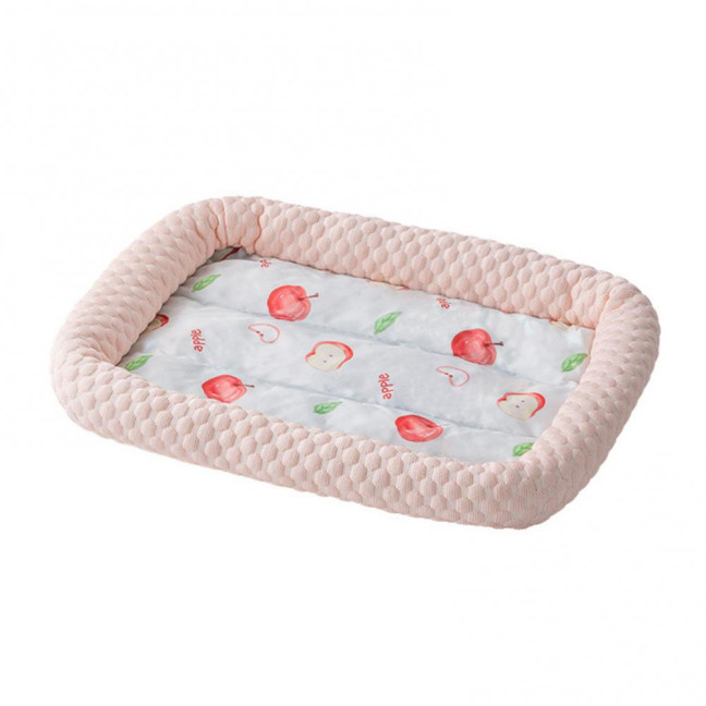 Pet Cooling Mat Cartoon Fruits Print Machine Washable Dogs Cats Sleeping Pad Non-slip Summer Ice Silk Cooling Cushion Bed 