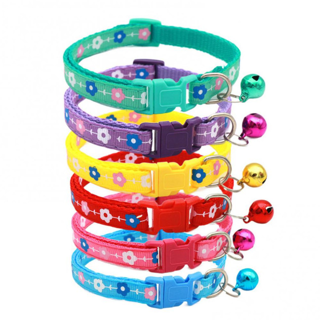 2 Pcs Pet Collar with Bell Floral Design Cat Collar with Buckle Adjustable Puppy Collar for Tiny Boys Girls Kitten Dogs Small Animals 2 Pcs Pet Collar with Bell Floral Design Cat Collar with Buckle Adjustable Puppy Collar for Tiny Boys Girls Kitten Dogs Small Animals