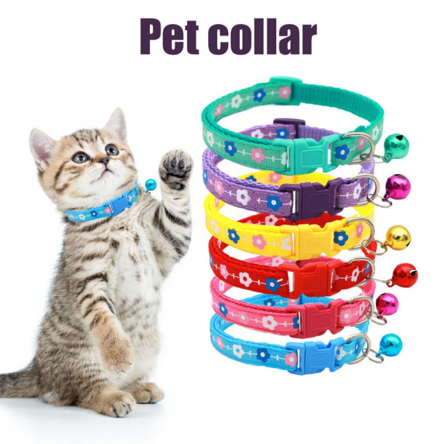 2 Pcs Pet Collar with Bell Floral Design Cat Collar with Buckle Adjustable Puppy Collar for Tiny Boys Girls Kitten Dogs Small Animals 2 Pcs Pet Collar with Bell Floral Design Cat Collar with Buckle Adjustable Puppy Collar for Tiny Boys Girls Kitten Dogs Small Animals