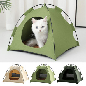 Pet Tent Outdoor Cat House with Non-Slip Bottom UV-Resistant Portable Foldable Indoor Outdoor Sunshade Cat Tent Dog House