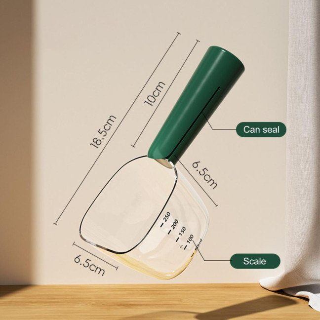 Dog Food Scoop with Accurate Measurement Dual-Function Cat Food Scoop 1 Cup Capacity Pet Food Measuring Scoop for Pet Feeding 