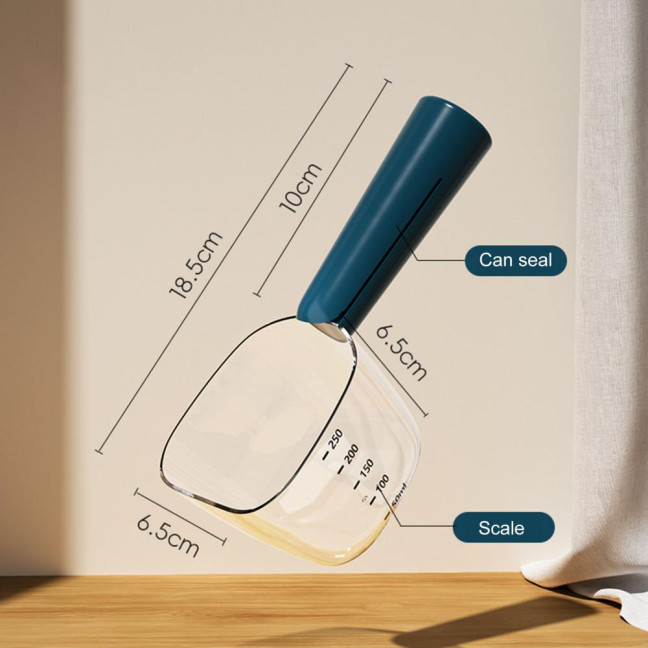 Dog Food Scoop with Accurate Measurement Dual-Function Cat Food Scoop 1 Cup Capacity Pet Food Measuring Scoop for Pet Feeding 