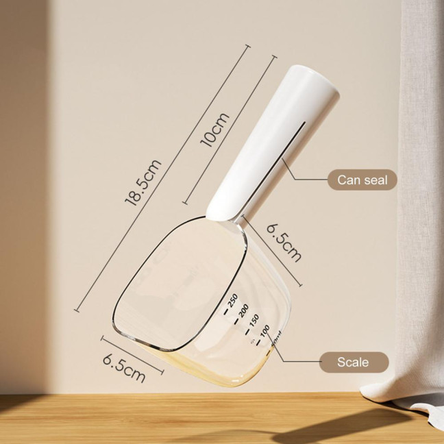 Dog Food Scoop with Accurate Measurement Dual-Function Cat Food Scoop 1 Cup Capacity Pet Food Measuring Scoop for Pet Feeding 