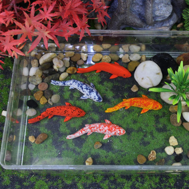Fake Fish Resin Goldfish Figurine Artificial Floating Lucky Fish Statue for Aquarium Fish Tank Pond Fairy Garden Supplies