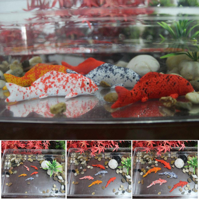 Fake Fish Resin Goldfish Figurine Artificial Floating Lucky Fish Statue for Aquarium Fish Tank Pond Fairy Garden Supplies