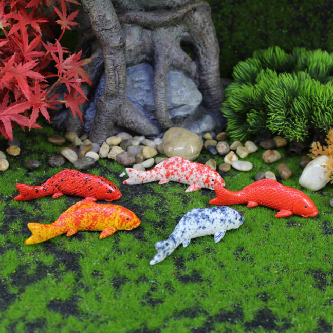 Fake Fish Resin Goldfish Figurine Artificial Floating Lucky Fish Statue for Aquarium Fish Tank Pond Fairy Garden Supplies