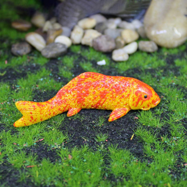 Fake Fish Resin Goldfish Figurine Artificial Floating Lucky Fish Statue for Aquarium Fish Tank Pond Fairy Garden Supplies